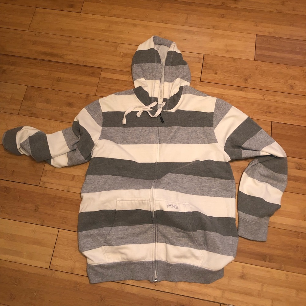 Striped zip up sweater